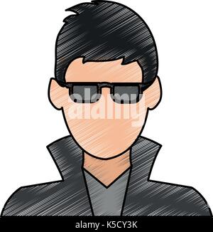 Guy face cartoon Stock Vector