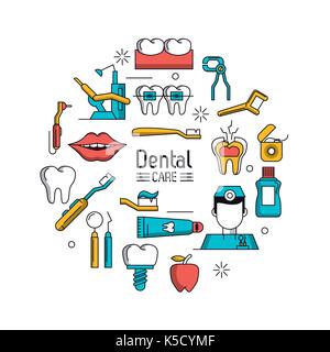 Dental care infographic Stock Vector