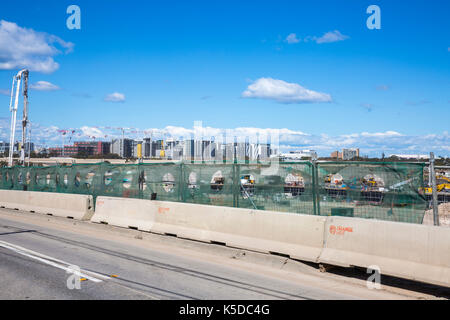 Construction of the St Peters motorway road interchange as part of the new M5 westconnex motorway project in Sydney,Australia Stock Photo