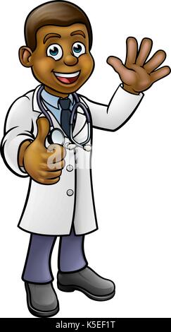 Doctor Giving Thumbs Up Cartoon Character Stock Vector