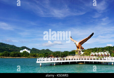 Shot of Langkawi's Eagle Square from the sea Stock Photo