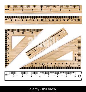 Vecteur Stock Set of metric abstract, rulers imperial scale with