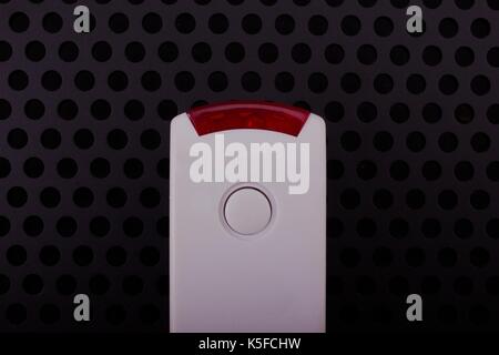 Blank panic button with nice background Stock Photo