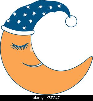 caricatura de media luna Imagen Vector de stock - Alamy