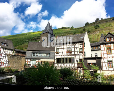 Bacharach on Rhine, Germany, medieval timber frame houses Stock Photo