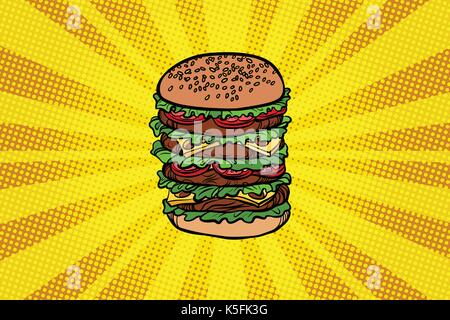 Big Burger fast food Stock Vector