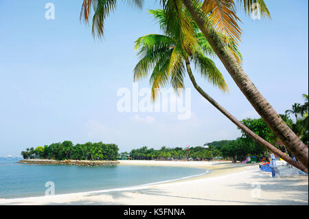 Tropical beach scenery in Singapore Stock Photo