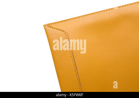 Leather case for notebook and tablet on white background Stock Photo