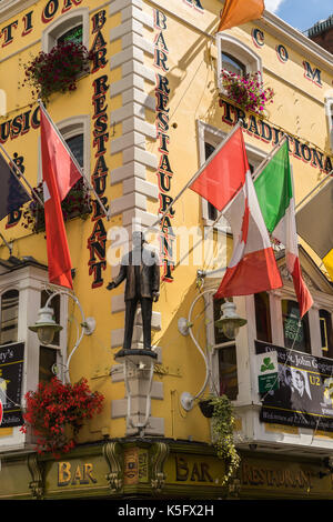 The streeets of Dublin in the downtown area. Stock Photo