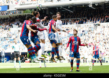 Gareth Bale (11) Real Madrid's player. La Liga between Real Madrid vs Levante UD at the Santiago Bernabeu stadium in Madrid, Spain, September 9, 2017 . Stock Photo