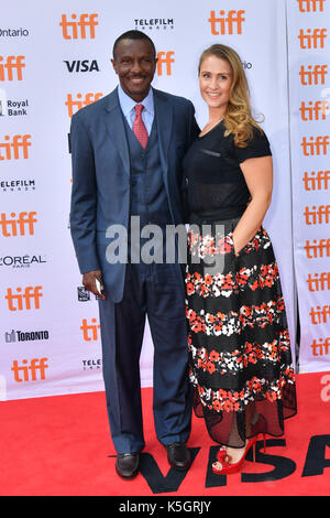 Toronto, Ontario, Canada. 9th Sep, 2017. Raptors coach DWANE CASEY and friend attend 'The Carter Effect' premiere during the 2017 Toronto International Film Festival at Princess Of Walles Theatre on September 9, 2017 in Toronto, Canada Credit: Igor Vidyashev/ZUMA Wire/Alamy Live News Stock Photo