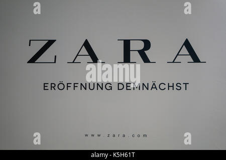 Graz, Austria - September 8th 2017: New Zara shop coming soon to Seiersberg Shopping City Stock Photo