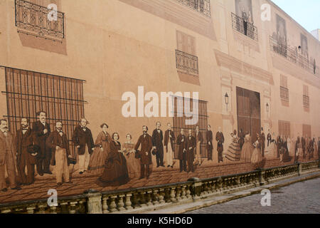 havana, cuba - july 22, 2016: Mural de Mercaderes by Andres Carrillo, Calle Mercaderes, Old Havana (La Habana Vieja), Cuba. Stock Photo