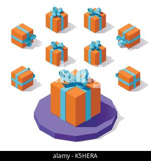 Christmas square gift box Stock Vector