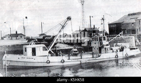 Waterways transport circa 1950 - The picture shows  the dredger Jean Ingledow at Boston, Lincolnshire, UK Stock Photo