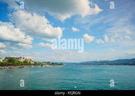 Beautiful afternoon landscape around Zurich Lake, Switzerland Stock Photo