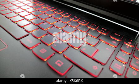 writing on the keyboard and mobile phone Stock Photo