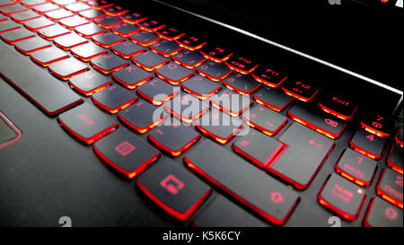 writing on the keyboard and mobile phone Stock Photo
