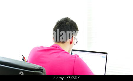 writing on the keyboard and mobile phone Stock Photo