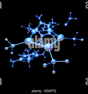 Abstract molecule model, illustration. Stock Photo