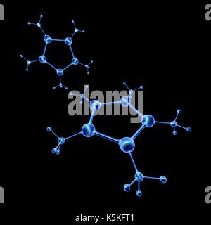 Abstract molecule model, illustration. Stock Photo