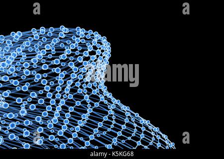 Abstract grid background made of spheres and connecting lines. Stock Photo