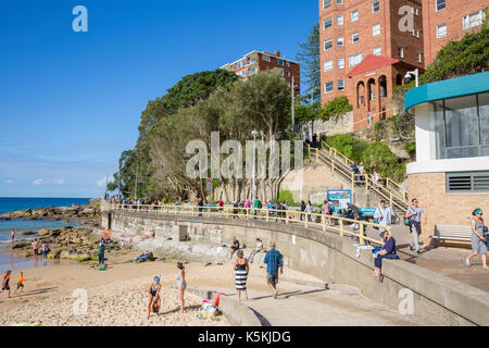 People enjoying the coastal walk from Manly beach to Shelley beach, Sydney,Australia Stock Photo