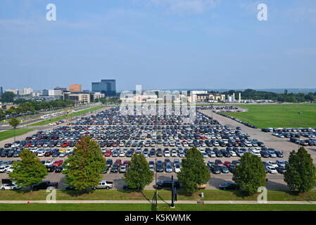 SEP 1, 2017 - Minneapolis, MN: View of parking lots around the Mall of America in Minneapolis, MN Stock Photo