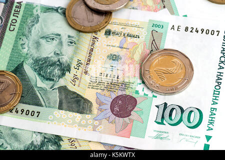 Bulgarian money - banknotes and coins Stock Photo