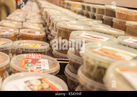 Various oriental spices, herbs on market Stock Photo
