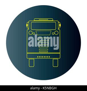 Line Design Icon of Front View Truck  in Blue Dark Background  Vector Stock Vector