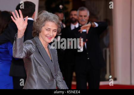 VENICE, ITALY - SEPTEMBER 09: Charlotte Rampling arrives at the Award Ceremony during the 74th Venice Film Festival at Sala Grande on September 9, 2017 in Venice, Italy. Stock Photo