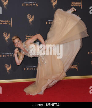 Los Angeles, California, USA. 9th Sep, 2017. Professional stunt woman JESSIE GRAFF during red carpet arrivals for the 2017 Creative Arts Emmy Awards, held at Microsoft Theatre. Credit: Birdie Thompson/AdMedia/ZUMA Wire/Alamy Live News Stock Photo