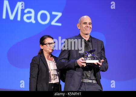 VENICE, ITALY - SEPTEMBER 09: Samuel Maoz receives the Silver Lion - Grand Jury Prize Award for 'Foxtrot' during the Award Ceremony of the 74th Venice Film Festival at Sala Grande on September 9, 2017 in Venice, Italy. Stock Photo