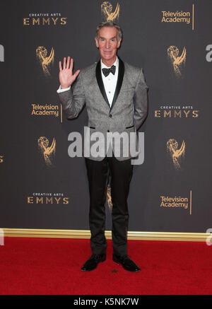 LOS ANGELES, CA - SEPTEMBER 09: Bill Nye, at the 2017 Creative Arts Emmy Awards at Microsoft Theater on September 9, 2017 in Los Angeles, California. Credit: Faye Sadou/MediaPunch Stock Photo