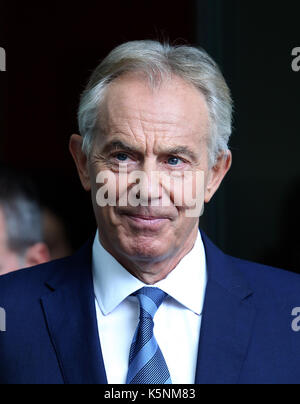 London, UK, 10th, Sep, 2017.Tony Blair Former British Prime Minister seen leaving the BBC after appearing on the Andrew Marr Show at the BBC Studios in London Credit: WFPA/Alamy Live News Stock Photo