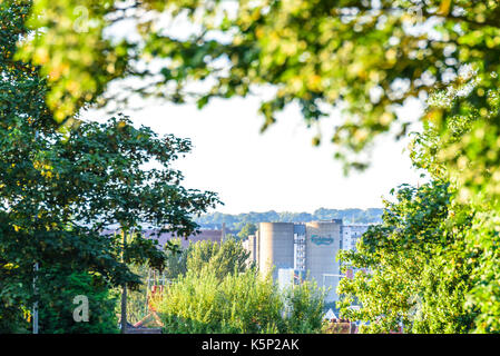 Northampton UK - Aug 15 2017: Cloudy Day Cityscape View of Northampton UK. Stock Photo