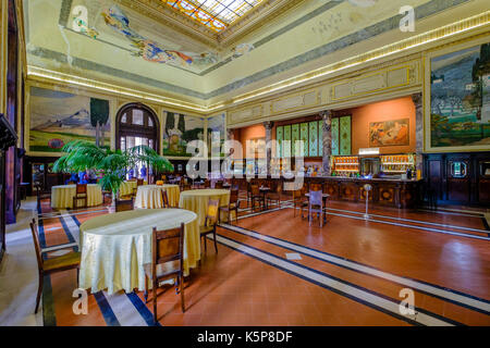 Interior of a restaurant of Tettuccio Terme, located in a splendid old building in a wonderful park Stock Photo