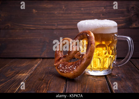 Oktoberfest food on wooden background Stock Photo