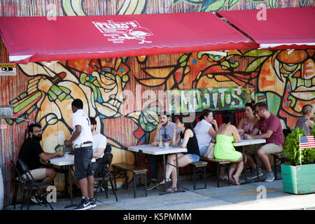 Pedros Mexcian Restaurant in Dumbo Area of Brooklyn in New York - USA Stock Photo