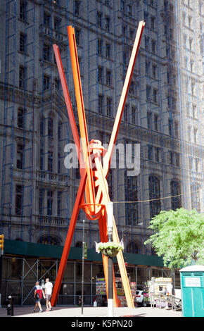'Joie De Vivre' Sculpture by Mark di Suvero on Zucotti Park in New York - USA Stock Photo
