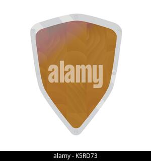 Cartoon shield vector. Knight shield and illustration of wood sheild Stock Vector