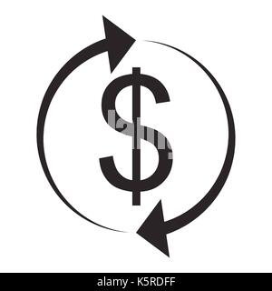 Exchange and currency conversion. Dollar Icon. Exchange icon, swap and money exchange, give and take vector illustration Stock Vector
