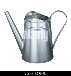 Metal watering can isolated on white Stock Photo