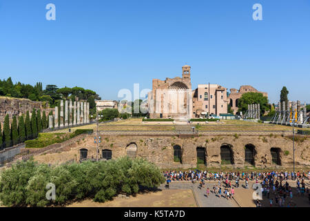 Temple of Venus and Roma viewed from Colosseum, Rome, Italy Stock Photo