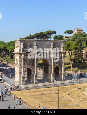 Arch of Constantine viewed from Colosseum, Rome, Italy Stock Photo