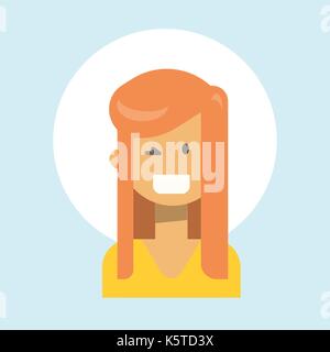 Female Winking Emotion Profile Icon, Woman Cartoon Portrait Happy Smiling Face Stock Vector