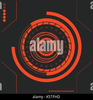 Red Sci fi futuristic user interface. abstract hexagon pattern. Abstract vector background. Stock Vector