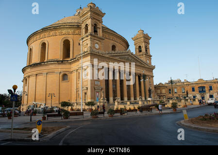 MOSTA, MALTA - AUGUST 21, 2017: The dome of the Rotunda of Mosta (Church of the Assumption of Our Lady) is the third largest unsupported dome in the W Stock Photo