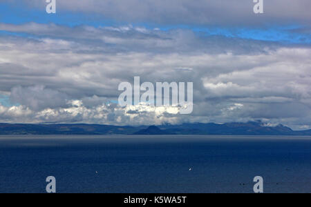 View from Ayr beach looking towards Isle of Arran Stock Photo